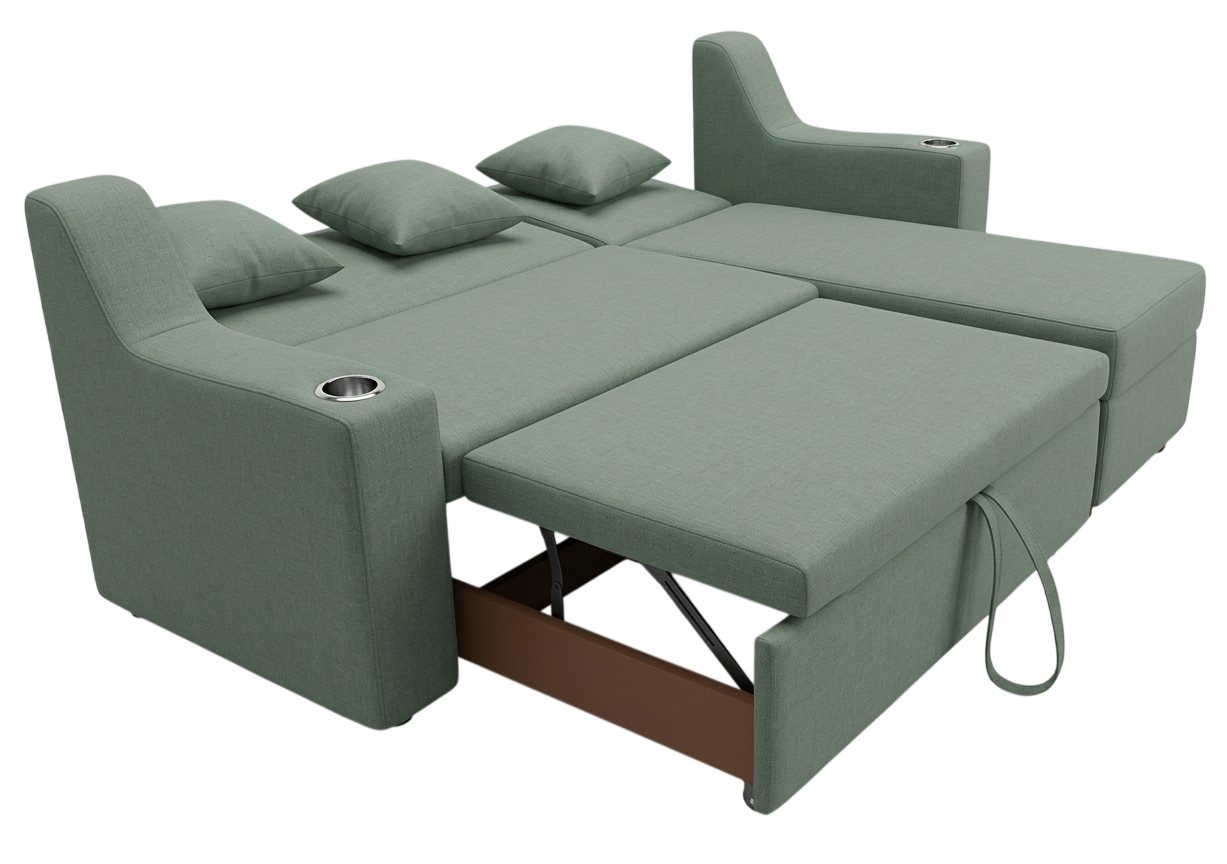 Sage green sofa-cum-bed divan cot, representative photo for Hanuman Furnitures
